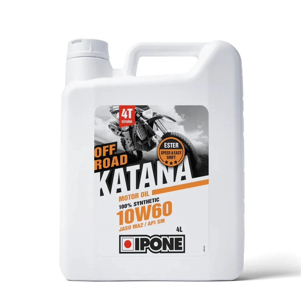 Ipone-Olio/Lubrificante 100% Sintetico Per Moto Fuoristrada/Cross/Enduro/Atv Katana 10 W40, 10 W50, 10 W60 1L E 4L