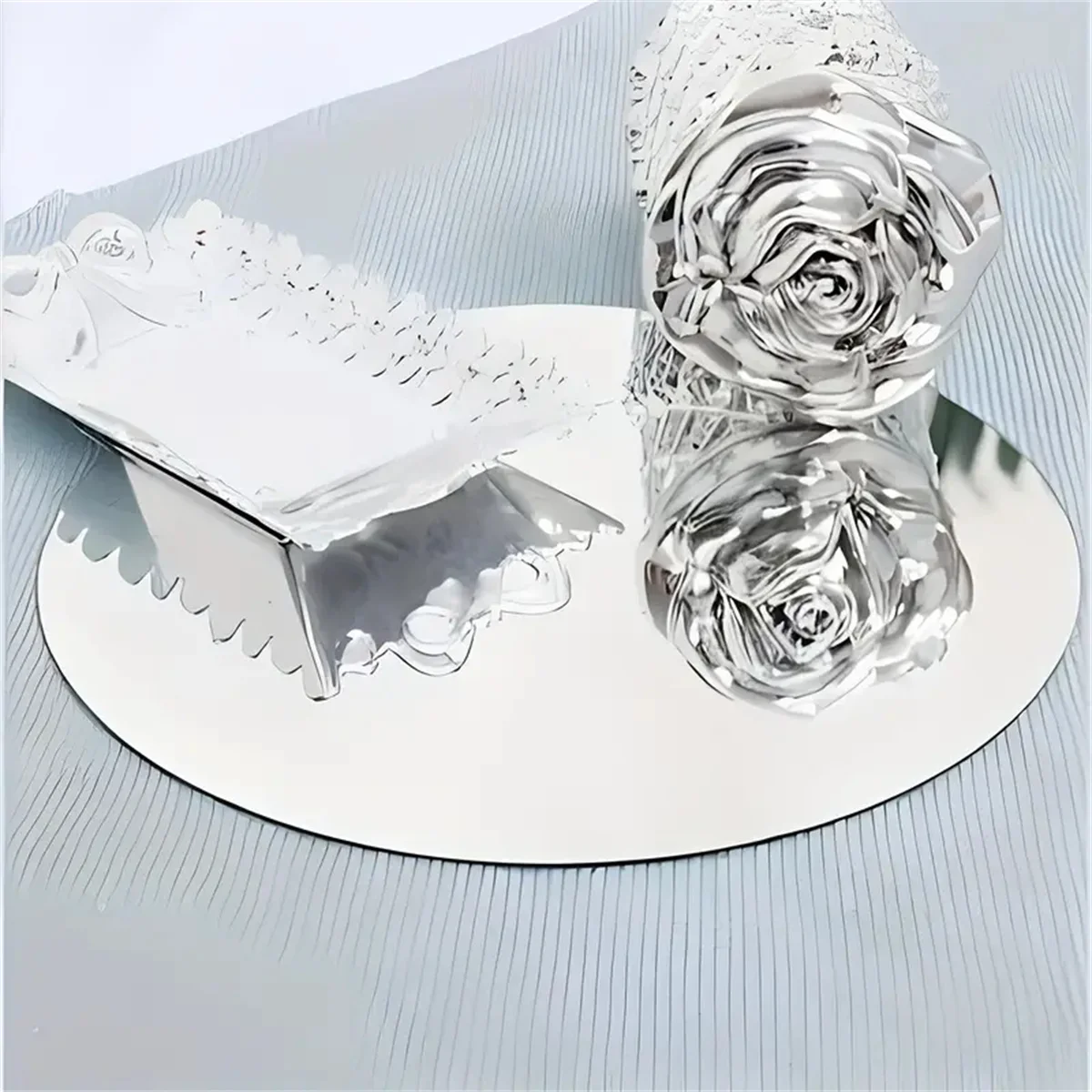20cm Acrylic Round Mirrors Circle Candle Plates For Wedding Table Centerpieces Round Mirror Tray 1pc/3pcs /12pcs acrylic mirrors