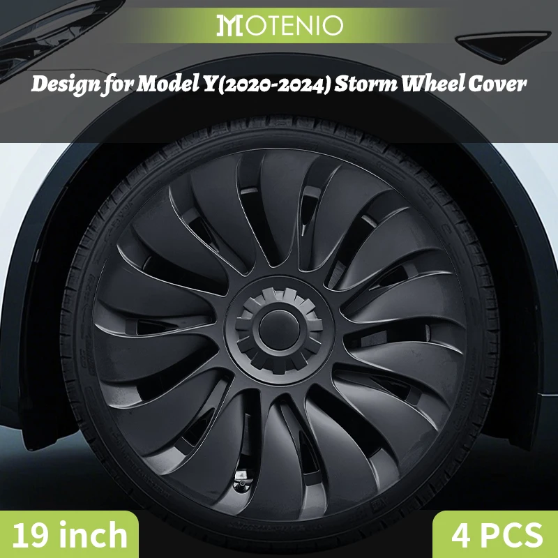 Kit Da 4 Copricerchi Neri Lucidi Da 18 Pollici Per Tesla Model 3 2017-2023, Sostituzione Originale Con Logo Centrale E Cotone Acustico