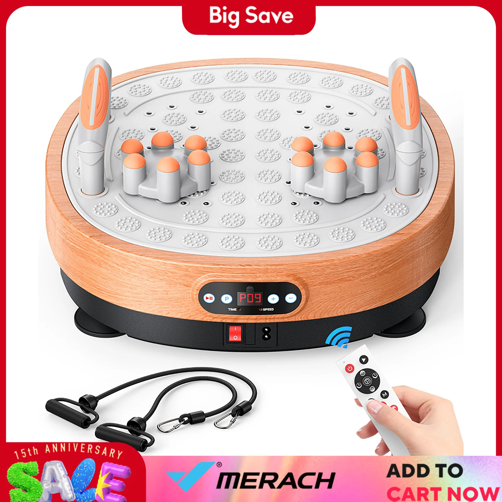MERACH Vibration Plate Exercise Machine Vibration Plate Lymphatic Drainage Massager Whole Body Helps Weight Loss