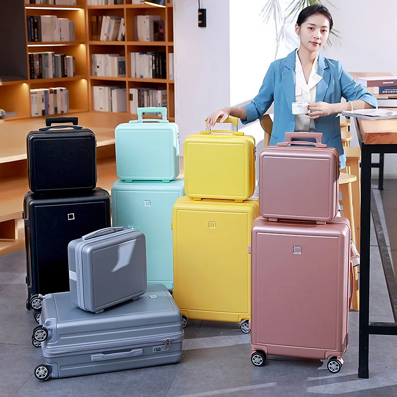 16"20"22"24"26Inch 2 Pcs Set Lady Big Trolley Suitcase On Wheels Travel Luggage Cosmetic Bag Check-in Case Valises