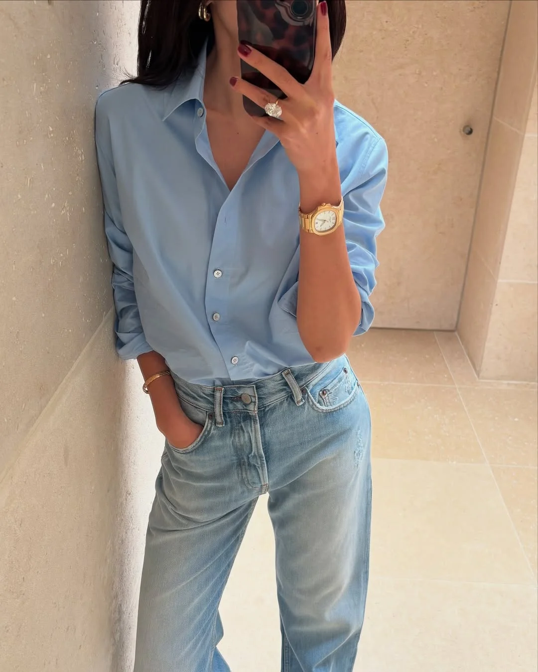Luxe Cotton Linen Oversized Shirt with V-Neck for Spring Summer photo review