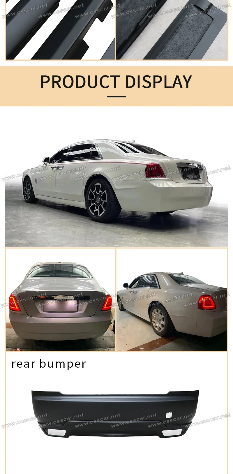 FRP Material Modification Body Kit Car Front Rear Bumper Guard Side Skirt For Rolls Royce Ghost Old Upgrade New 4th Versions