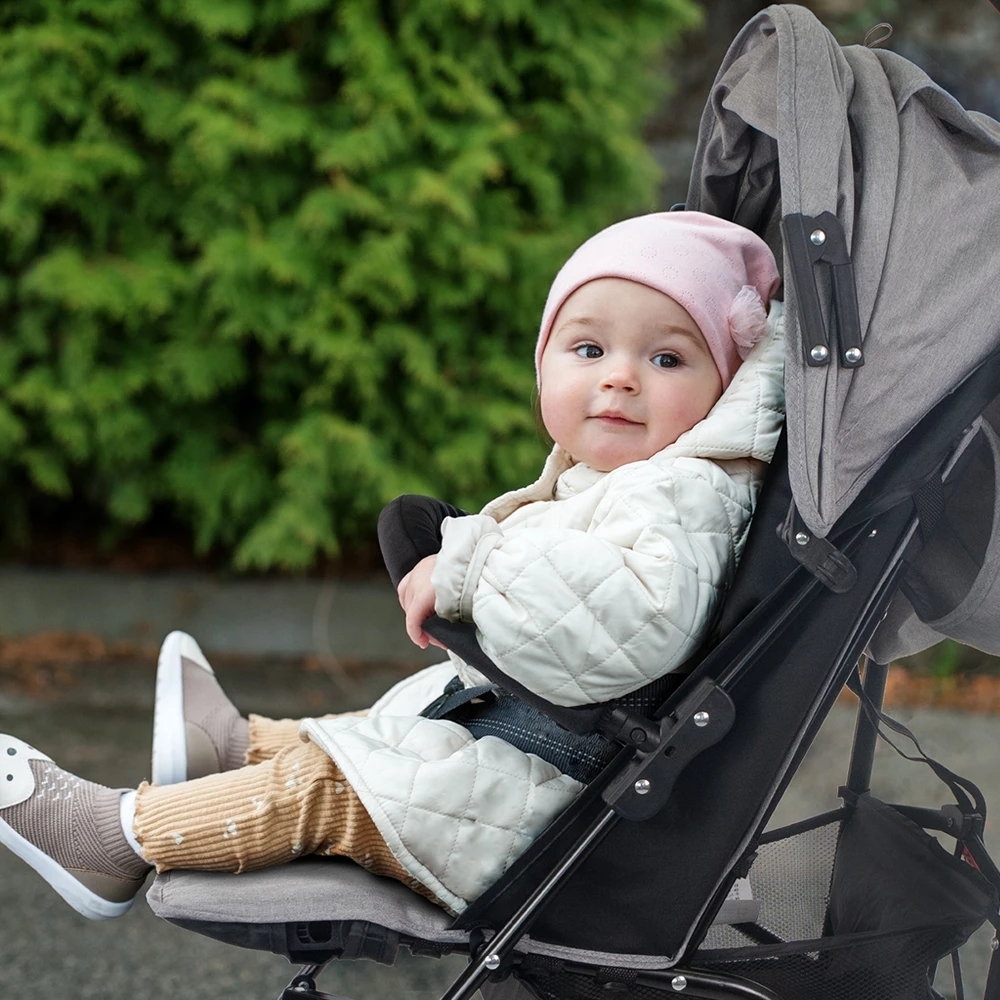 Poussette pliante pour bébés, Dossier inclinable, Roues amovibles, Max.  15 kg, Panier XL, Elefant