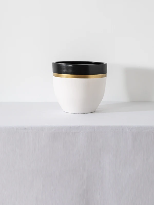 

EWP Saturn Ceramic White Black Modern Handmade Special Design Ceramic Flowerpot