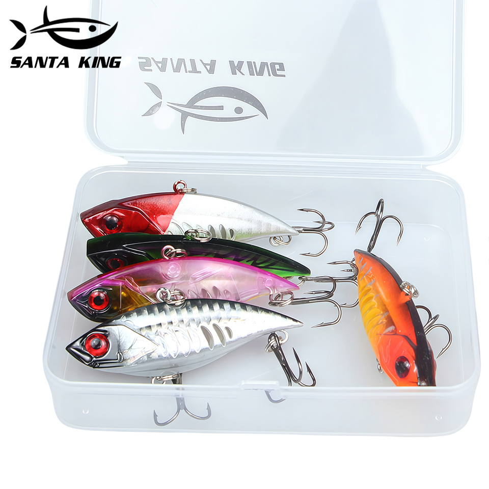 SantaKing 5Pcs 6.5cm 10.5g Fishing Lures 3D Fish Eyes High Carbon Steel Hooks for Effective Freshwater and Saltwater Fishing