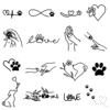 Simple Love Dog Line Temporary Tattoo,Lasts To 15 Days New Technology Magic Waterproof Semi Permanent Sticker. 1
