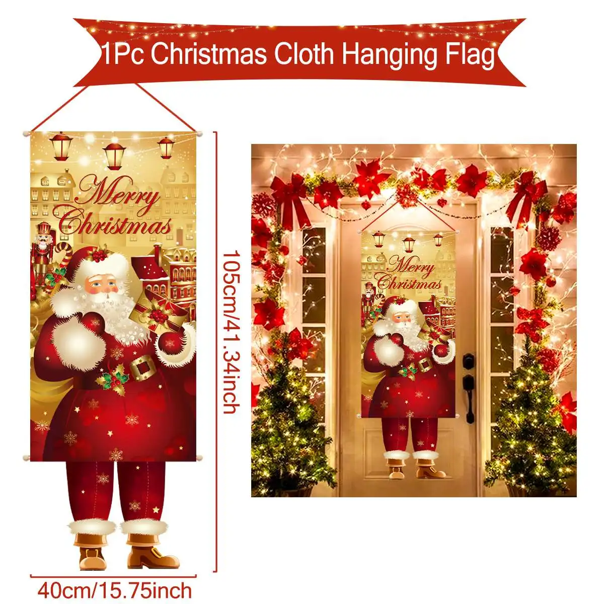 Christmas Hanging Flag Merry Christmas Decorations For Home 2023 Navidad Kerst Natal Noel Xmas Tree Ornaments Supplies Decor