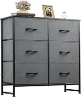 Fabric Dresser for Bedroom, 6-Drawer Storage Tower with Fabric Bins, Chest of Drawers for Closet, Living Room, Hallway,Dark Grey 1