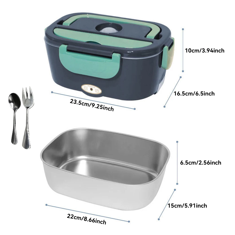 Electric Lunch Box Portable Food Heater Stainless Steel Inner Pot Food Container For Office Outdoor Camping Bento Picnic 2