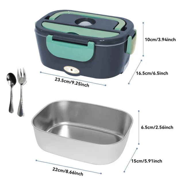 Electric Lunch Box Portable Food Heater Stainless Steel Inner Pot Food Container For Office Outdoor Camping Bento Picnic 2