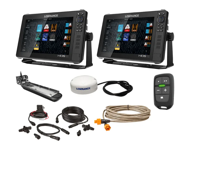 Lowrance HDS-12 Live Fish Finder with Imaging 3-in-1 Transom C-MAP