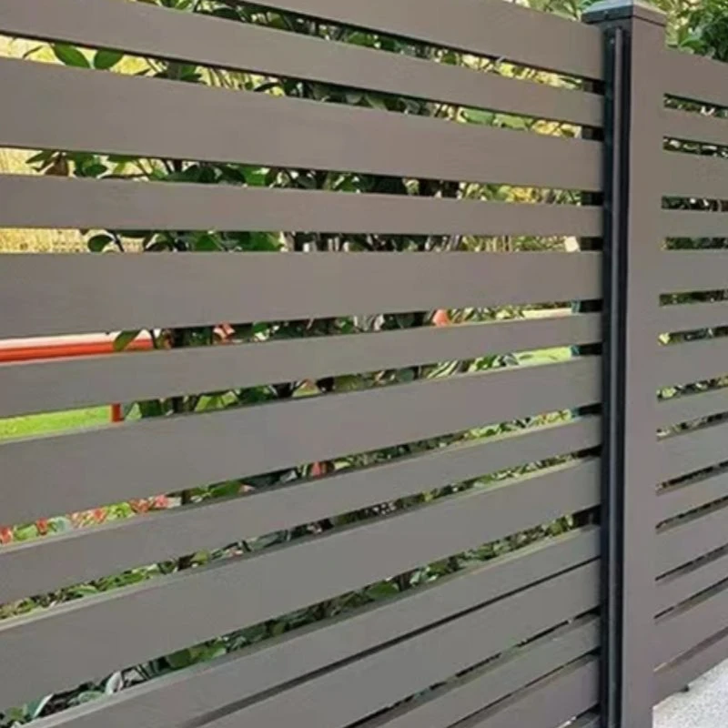 Decorative anti climb outdoor Garden Aluminum Privacy Fence outdoor Horizontal Slat Fence panels