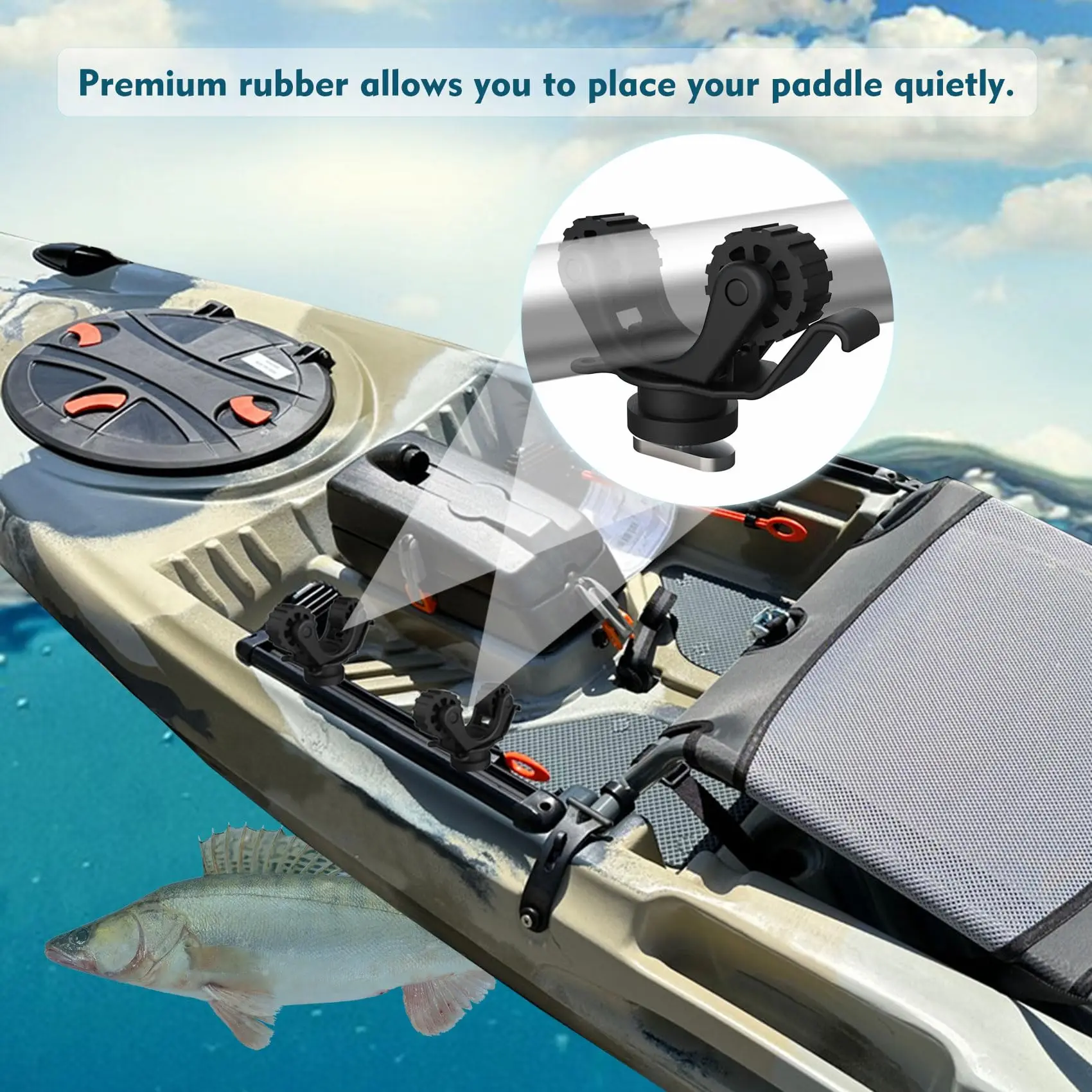 Kayak Track Mount Paddle and Rod Holder Accessory