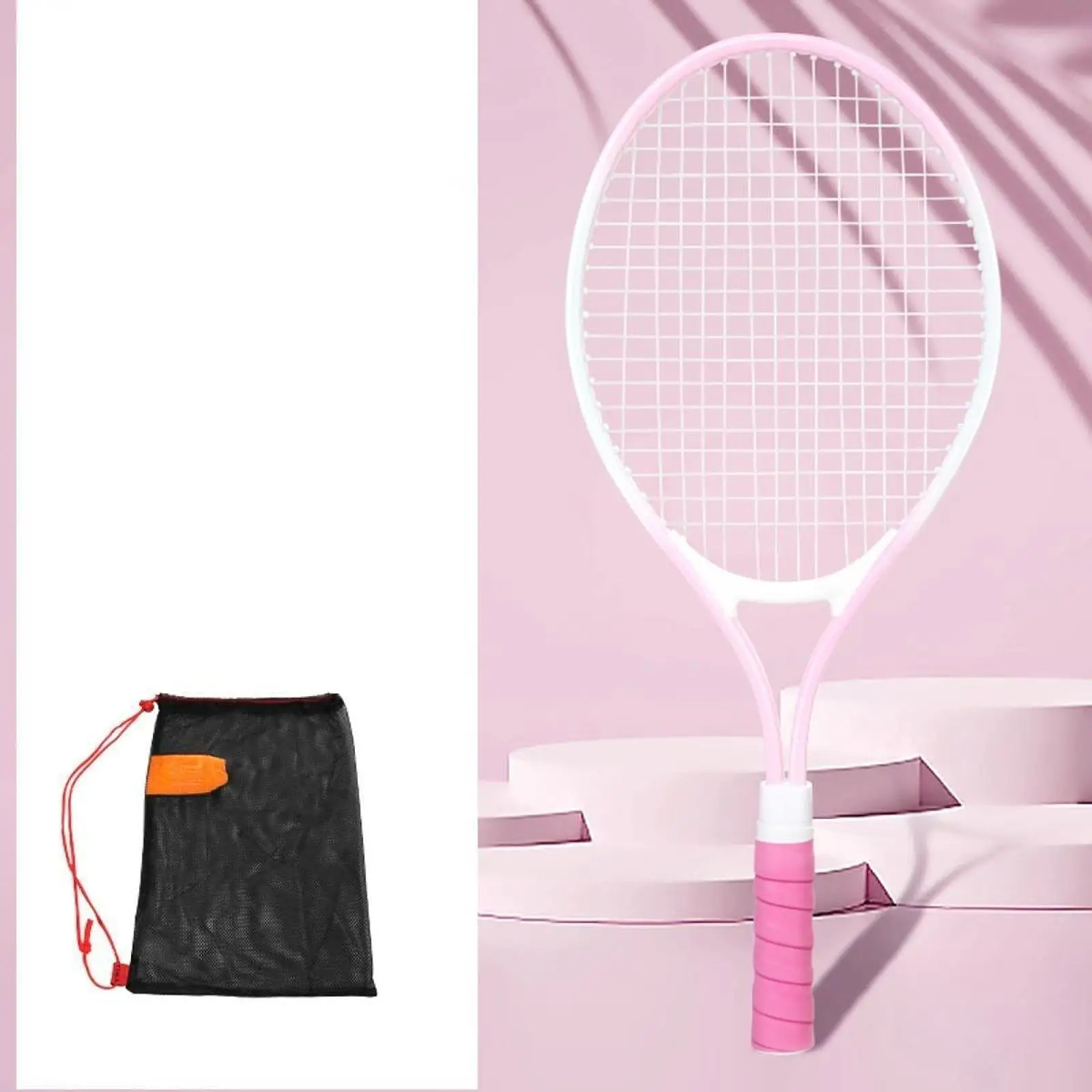 Kids Tennis Racket 21 inch Professional Iron Alloy Frame Nonslip Grip Tennis Equipment Racquet for Park Recreational Backyard