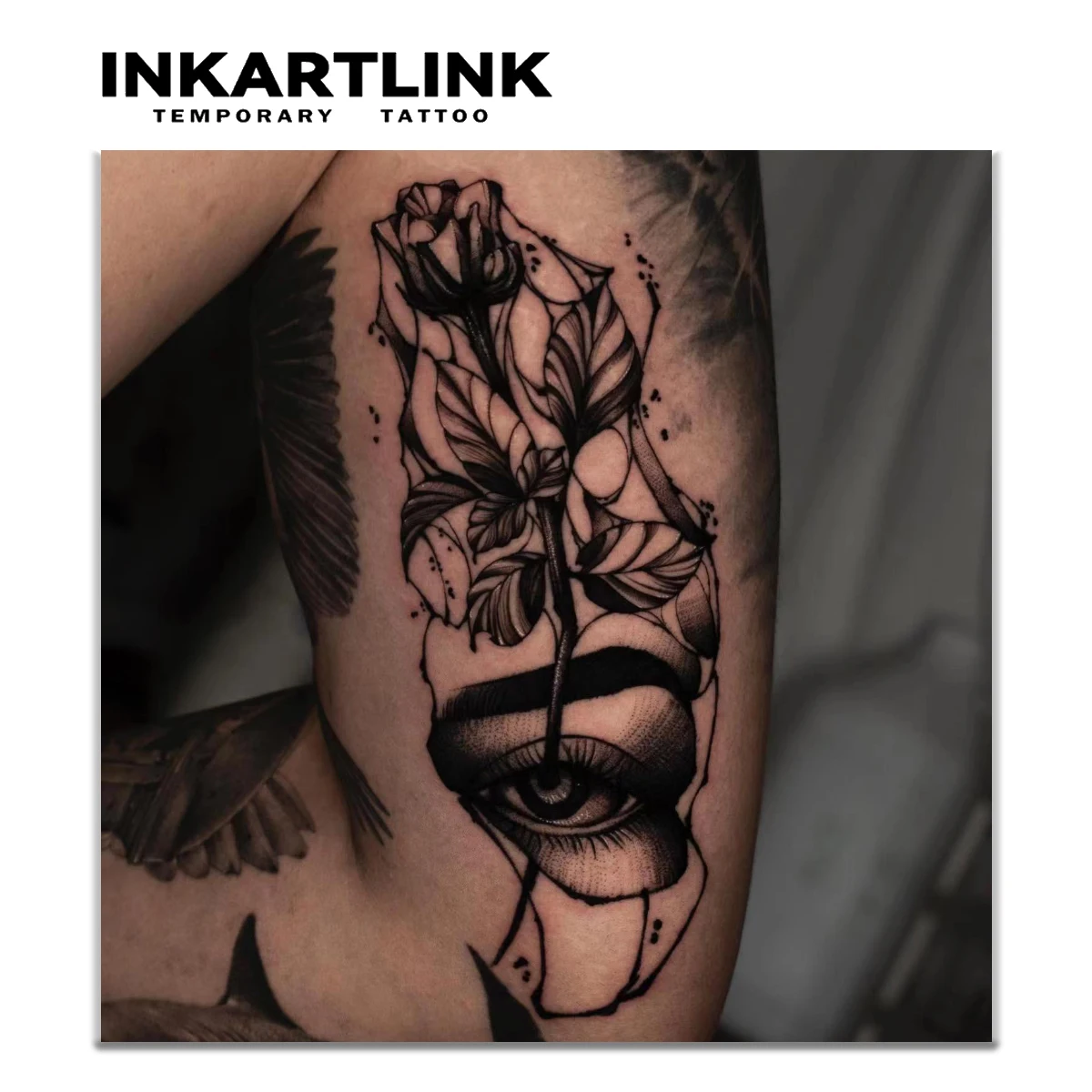 Temporäre Tattoos Rosen-Muster – Wasserfest, 15x21 Cm Bogen, Für Haut & Körper