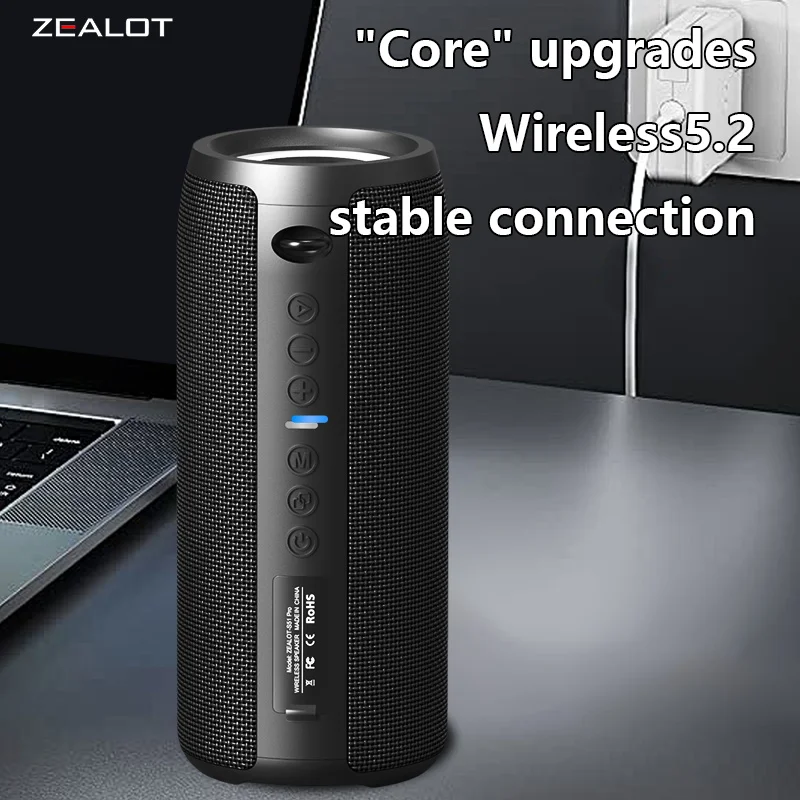 Zealot S51 Pro 40W Outdoor Portable Wireless Speaker,RGB Light