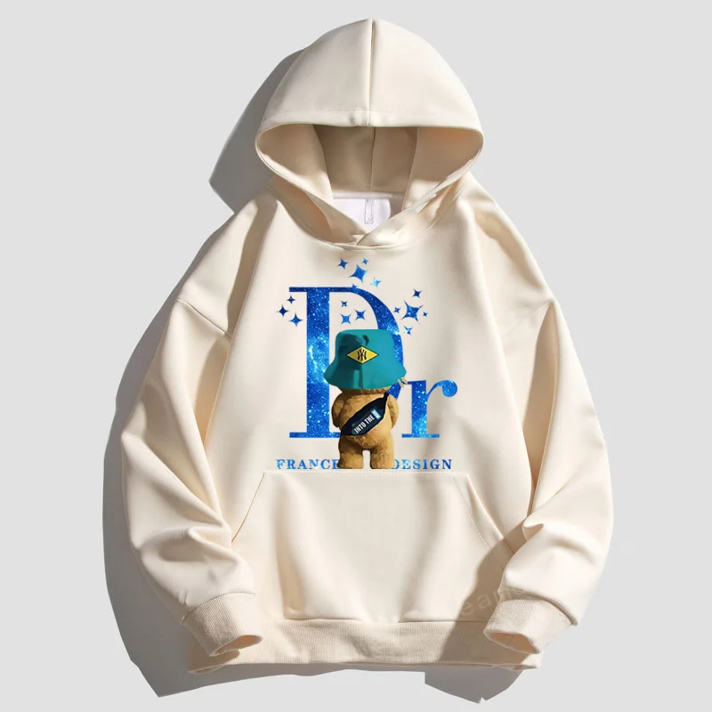 

New France Design Cotton Mens Womens Anime Hoodies Luxury Printed Streetwear Hooded Sweatshirts Oversized Pullover Free Shipping