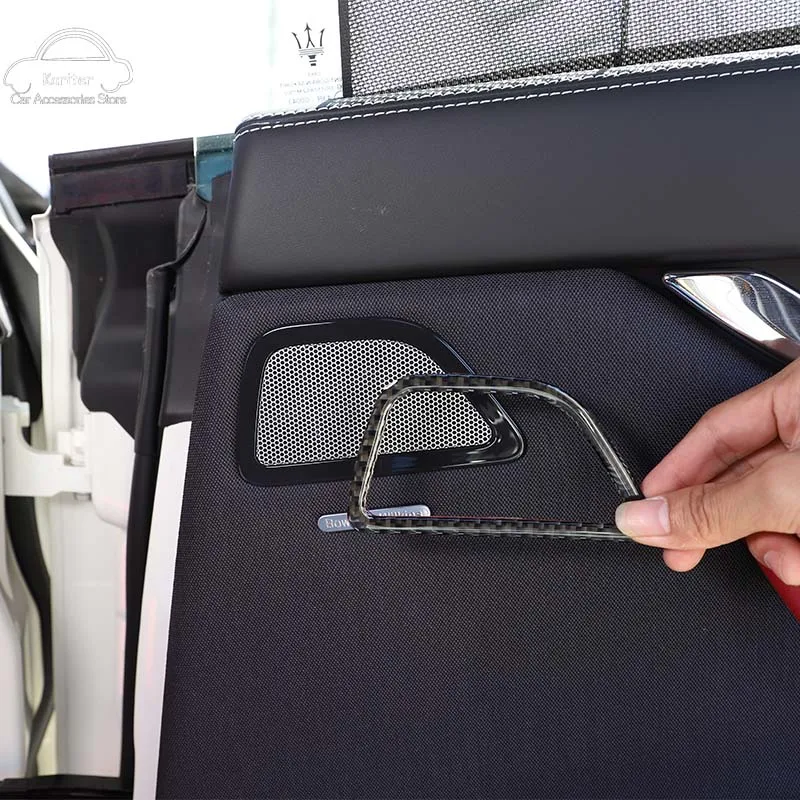 

For Maserati Ghibli Quattroporte 2014-2022 Soft Carbon Fiber Rear Speaker Frame Decorative Sticker Interior Molding Accessories