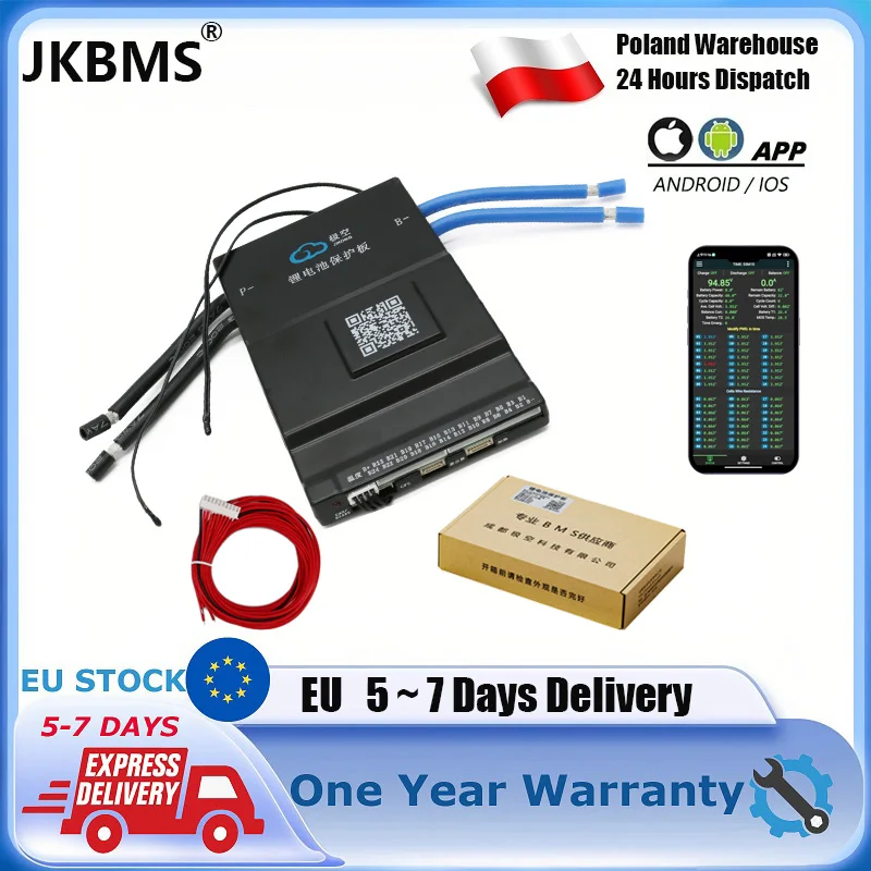 

JKBMS 8s-20s 120a Smart Active Balance JK-BD6A20S12P BMS 24V 10S 11S 12S 13s 14s 16s 17s 18s 48V 0.6A Support Bluetooth JK BMS