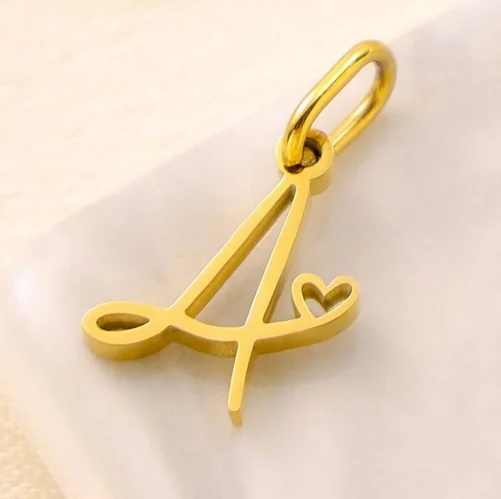 Personalized Initial Heart Necklace - Stainless Steel Jewelry Charm