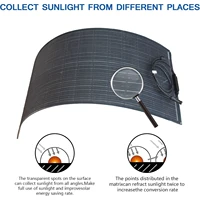 Panneau solaire flexible ETFE portable 100W, monobloc ou en deux parties, panneau photovoltaïque monocristallin 12 volts, adapté au camping en plein air, aux bateaux, etc. 6