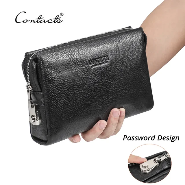 CONTACT'S pochette da uomo in vera pelle con Design a Password borsa da  polso da uomo borsa a portafoglio Casual con pochette di grande capacità -  AliExpress