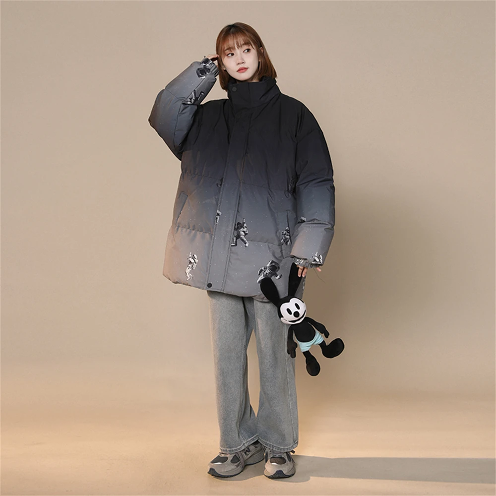 COUTUDI-Men's Warm Puffer Jackets, Thick Parkas, Padded Down Outwear, Long Sleeve, Couple Color Changing, Casual, Winter, New