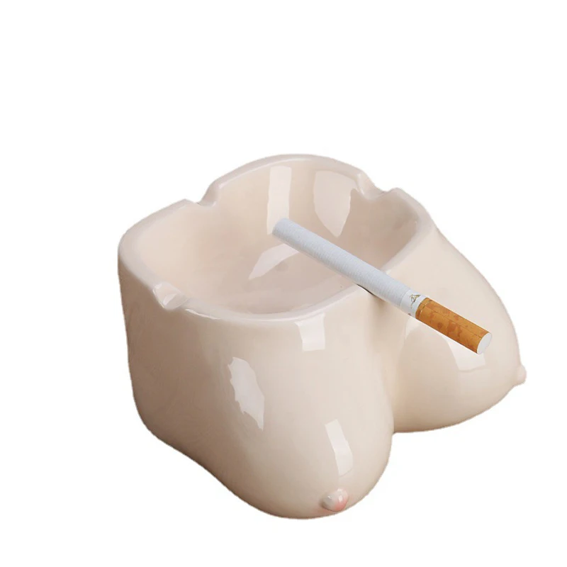 Ceramic Cigarette Ashtray Creative Funny Breast Body Art Ash Tray Living Room Ornaments Home Decoration Gift Man ceramic ashtray