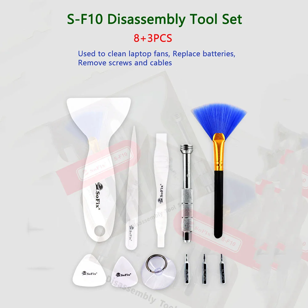 S-F10 Disassembly Tool Set For Macbook Laptop Tablet Phone Clean Machine Fans Replace Batteries Remove Screws Cables