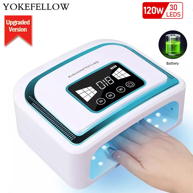 Cordless Uv Led Nail Lamp With Led Timer Screen For Gel Nail Polish