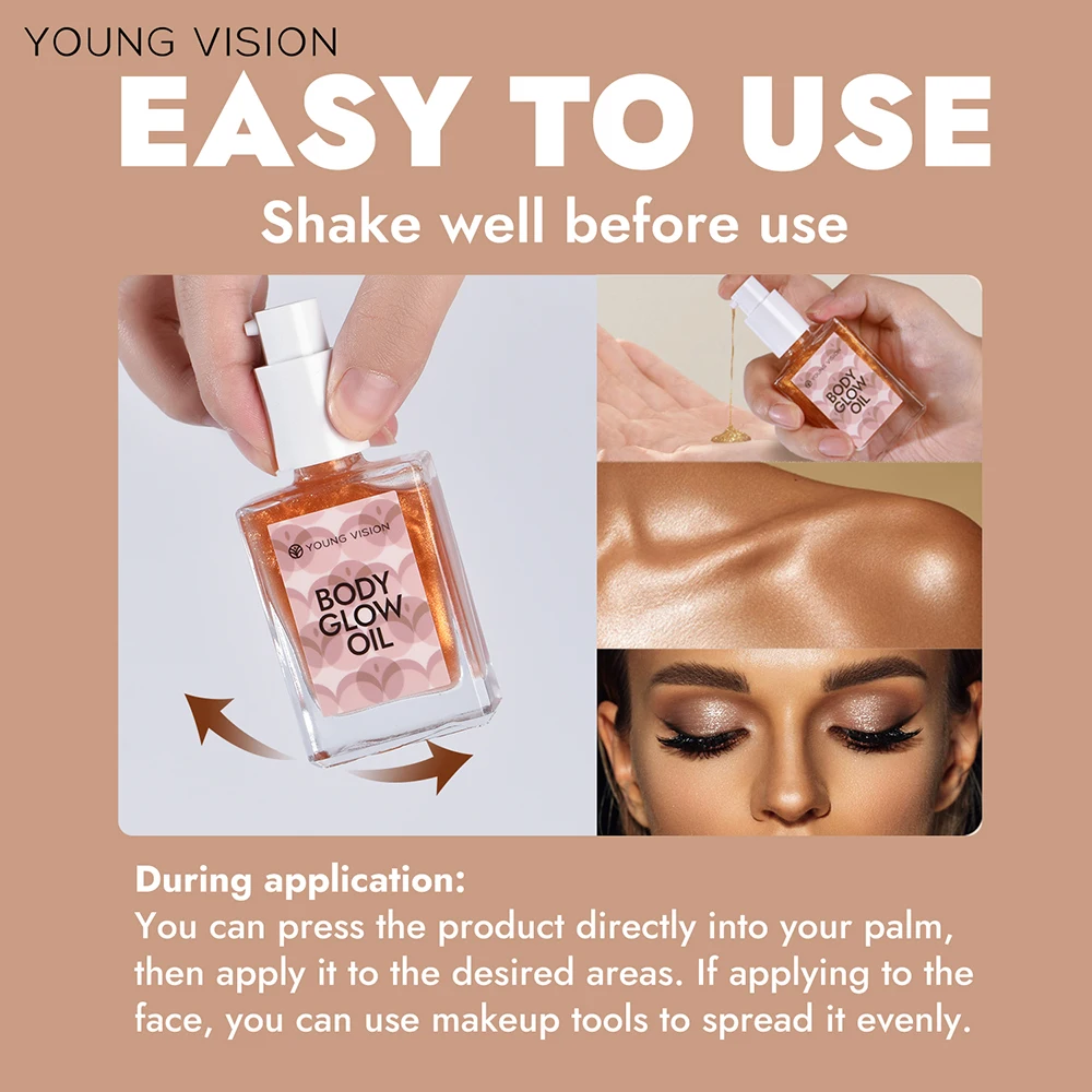 Body Highlighter Oil Shimmering Glow Moisturizing and Lightweight Long-Lasting Radiance Perfect for Full-Body Shine Highlighting 6
