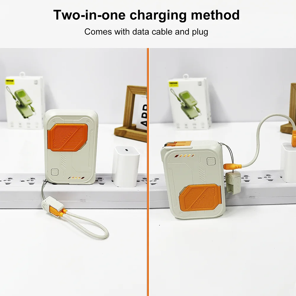 HT-38 3 in 1 energy storage charger portable wireless power bank 22.5w with stand 10,000mah waterproof & sturdy design 4