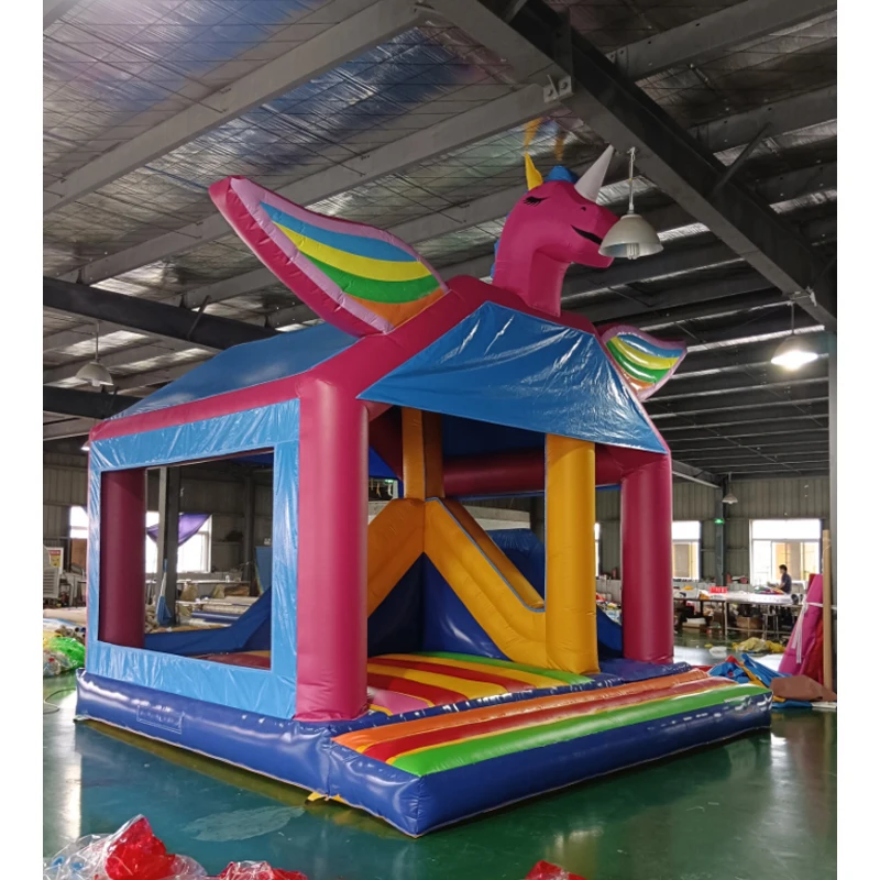 Inflatable Unicorn Bounce Castle Inflatable Trampoline Inflatable Slide Pop Design For Kids