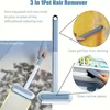 4-in-1 long handled pet hair removal brush with adjustable length, washable, reusable cat and dog hair remover 2