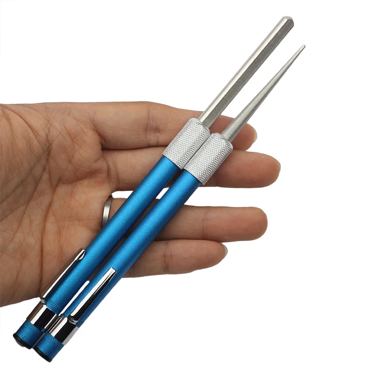 Rompin 1pcs 400 Mesh Fishing Hook Sharpener Outdoor Tool Diamond Plated Pen  shaped Knife Sharpener Outdoor Tool High Quality