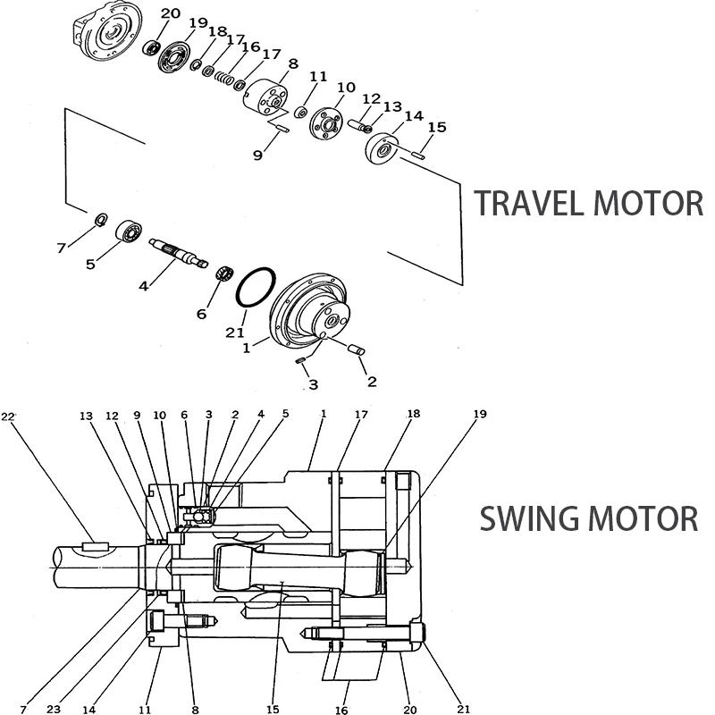 KOMATSU PC05-5 BOOM/ARM/BUCKET/BLADE/SWING CYLINDER SEAL KIT AND MAIN PUMP MAIN VALVE SWING MOTOR TRAVEL MOTOR SWIVEL JOINT KIT
