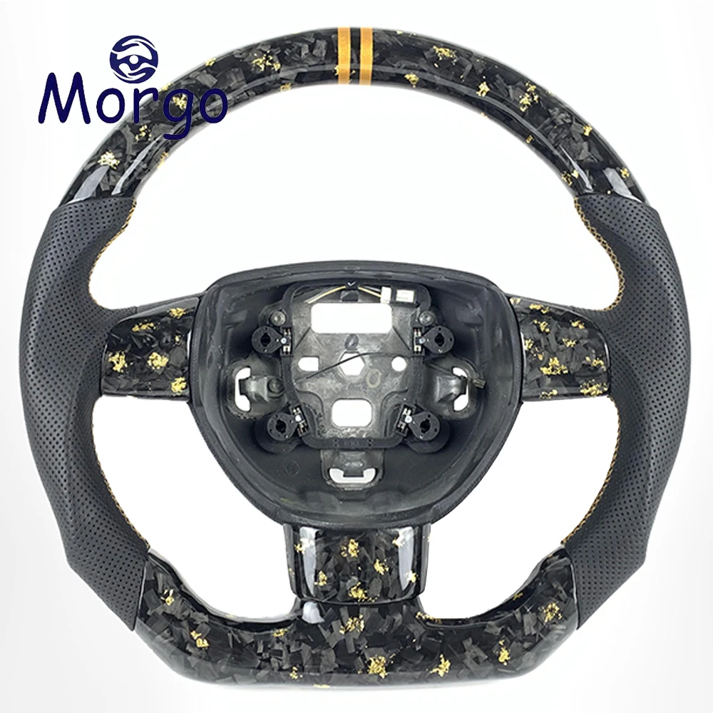 

For Ford Focus 2006 2007 2008 2009 2010 2011 MK2 ST LED Car Steering Wheel Custom Gold Powder Forged Carbon Fiber Steering Wheel