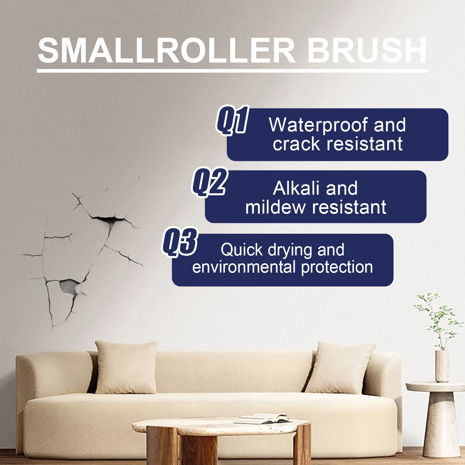 Jaysuing Waterproof Crack Mildew Resistant White Wall Repair Paste Crack Filling Stains Cleaner Wall Mending Cream