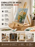 Solid Wood Table Easel Three Sizes Small Medium Large Three Tones Natural White Black Foldable Adjustable for Canvases Paintings Photos Cafe Menus Interior Decoration 8