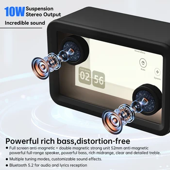 L1 Bluetooth Speaker Hi-Fi Audio Clear Glass Screen Dynamic Suspended Lyrics Built-in Wireless Portable Audio Video LED Speakers 5