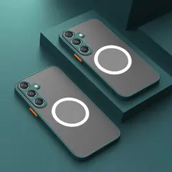 Shockproof Magnetic Armor Phone Case with Soft Matte Finish for A33 5G (Green)
