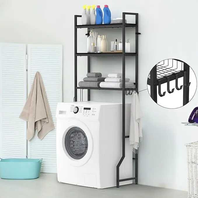 Over The Toilet Storage 3 Tier Over Toilet Bathroom Organizer Wooden Bathroom Space Saver Freestanding Above Toilet Stand with 4 5