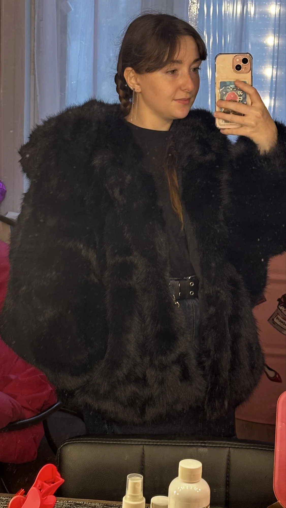 Thick Fluffy Faux Fur Coat photo review