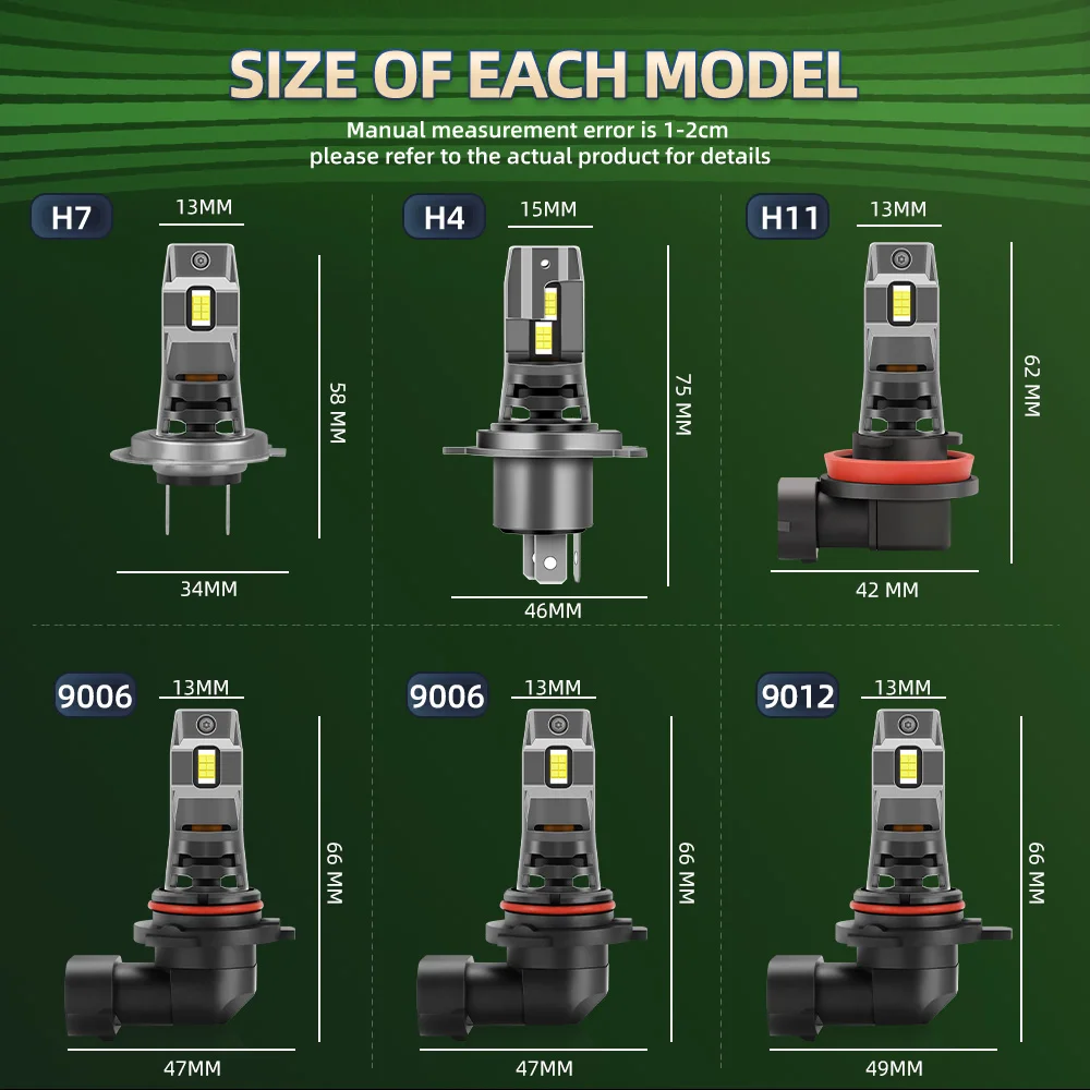 2PCS 15000LM H7 LED 헤드라이트 전구 6000K 화이트 3570 CSP 칩 자동차 자동 조명 전구 플러그 앤 플레이