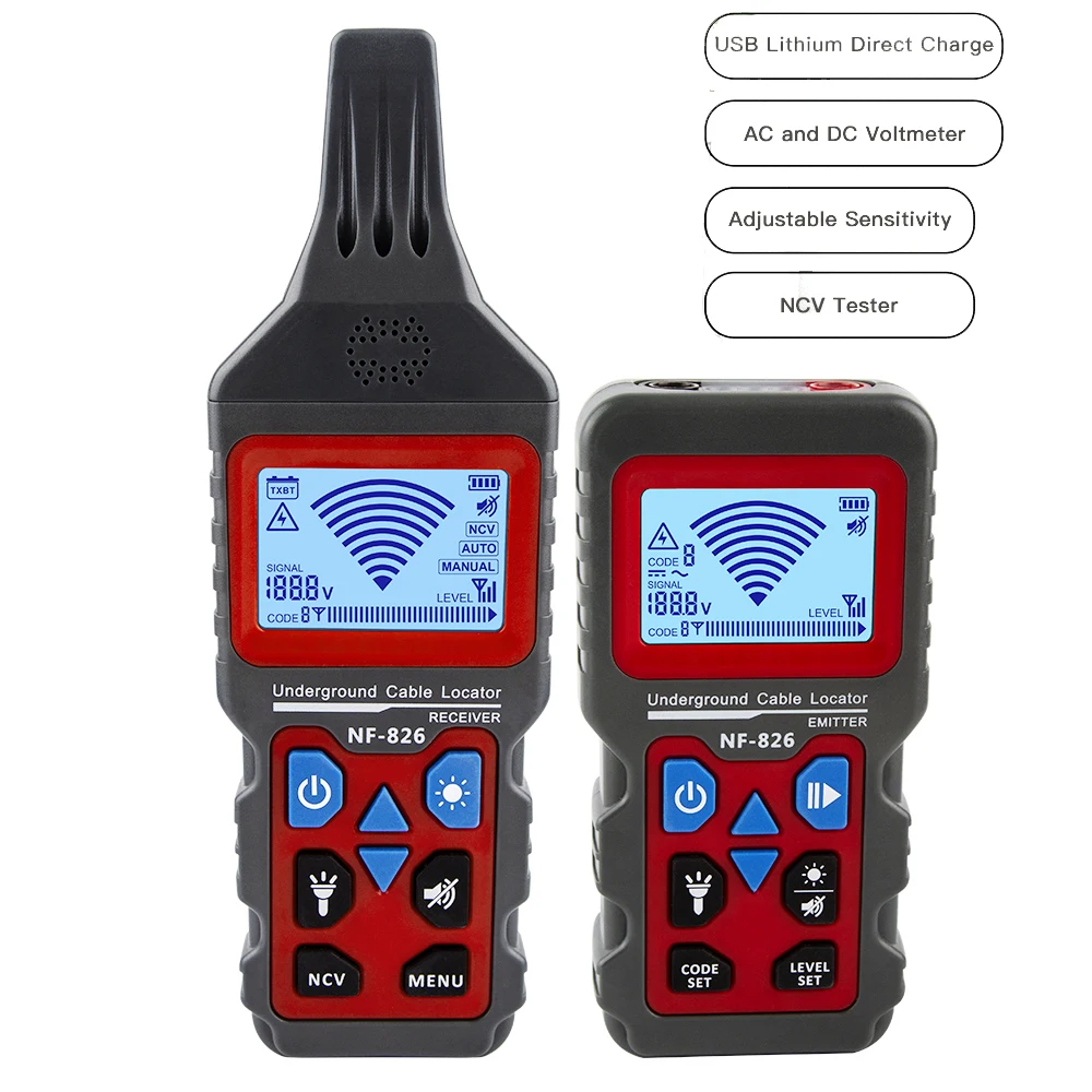 Rilevatore Cavi Sotterranei NF-826 Professionale - Tracker Per Tubi Metallici E Circuiti Elettrici - Foto 13