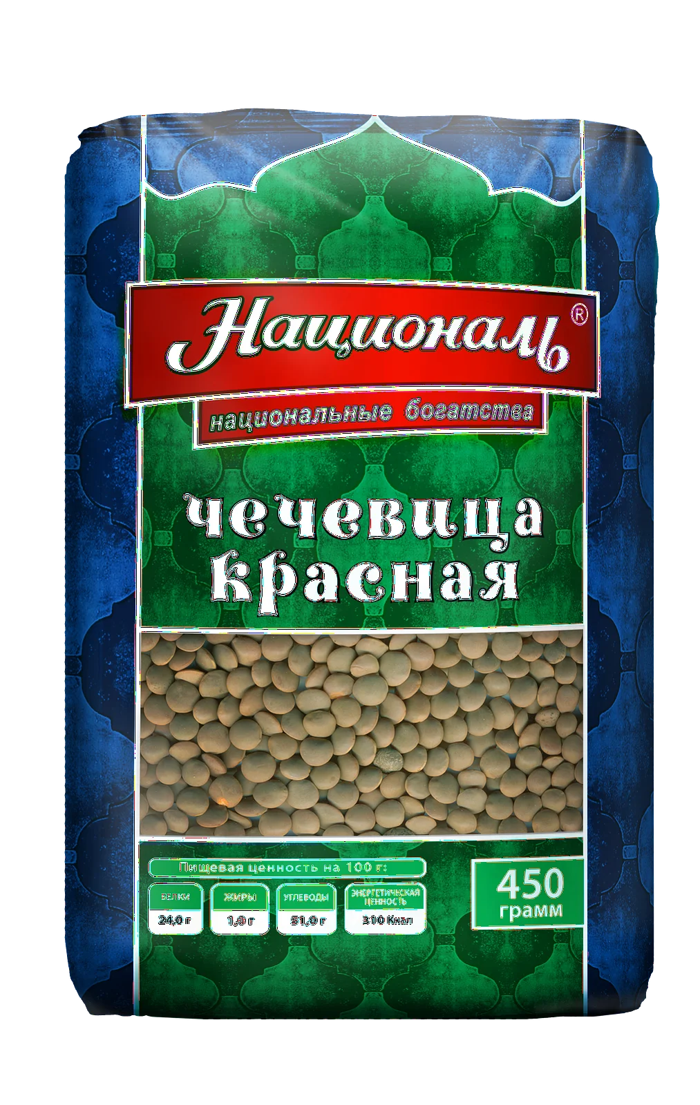 6 штук Чечевица красная Националь