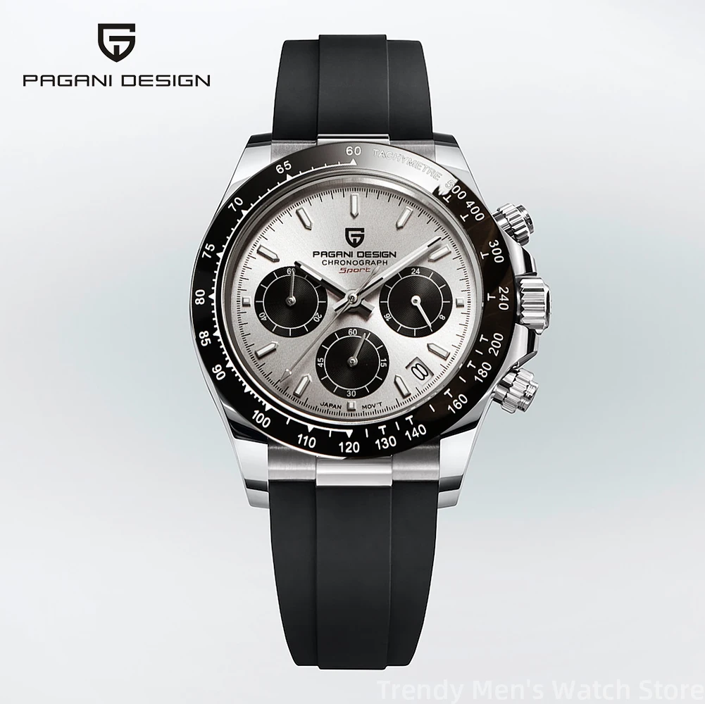 2024 New PAGANI DESIGN Quartz Watch Men Top Brand Automatic Date Wristwatch Silica gel Waterproof Sport Chronograph Clock Mans skone 2022 skeleton men s waterproof watch silica gel watch time wine barrel hollow design miyota west iron city japan