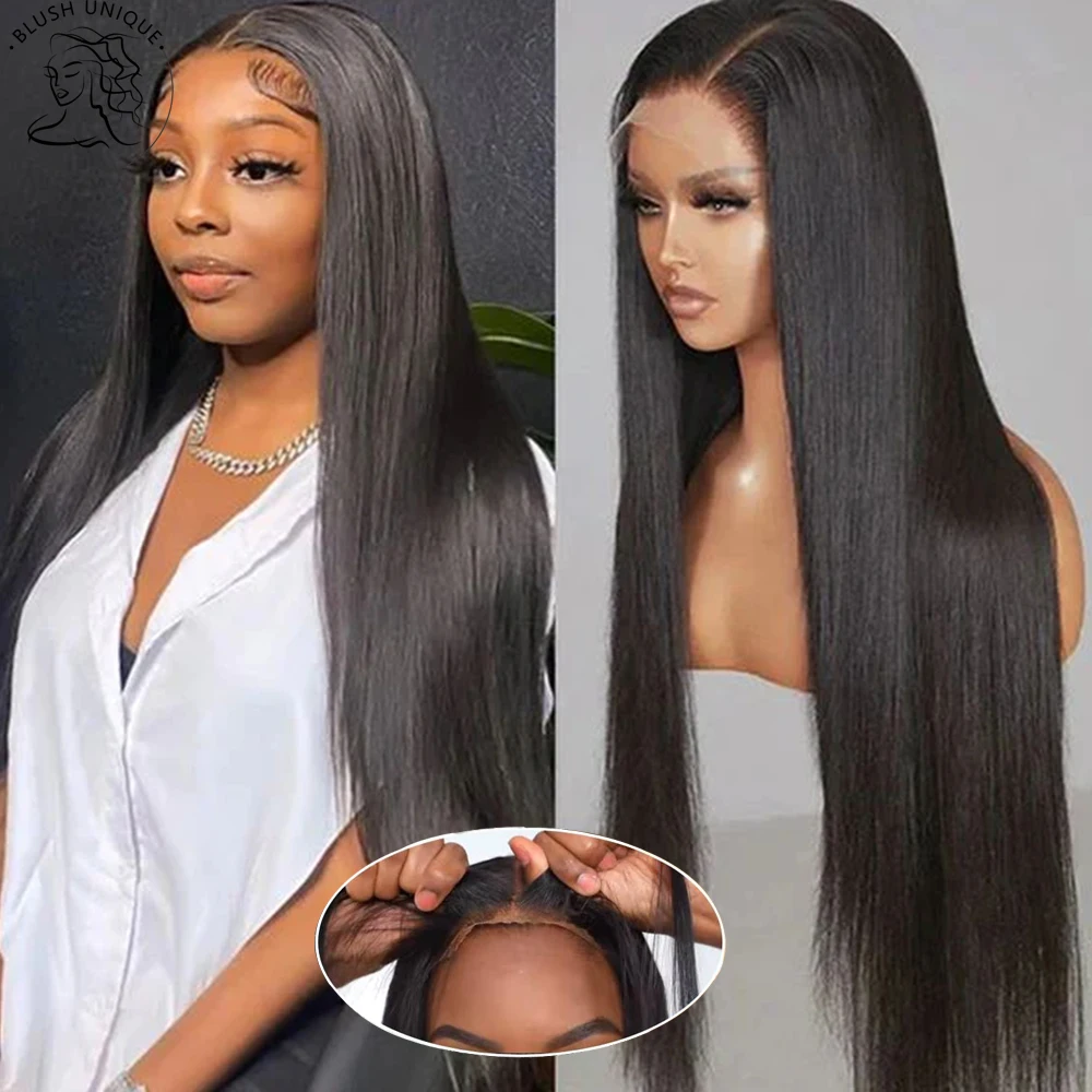 

4x4 Straight Lace Closure Wigs Easy to Wear Glueless Wigs Straight Lace Front Wigs Synthetic Pre Plucked Pre Cut Wigs for Women