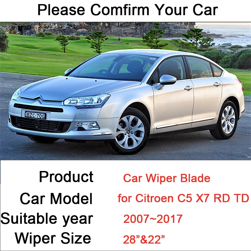 Essuie-glace avant silencieux sans cadre pour voiture, essuie-glace en  caoutchouc pour cristaux en C5, X7, RD, TD, 2007 ~ 2017, 2008, 2009, 2010,  autocollants, accessoires - AliExpress